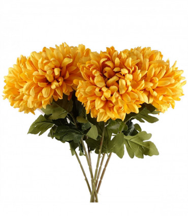 Pack of 6 x 75cm Extra Large Reflex Chrysanthemum - Gold