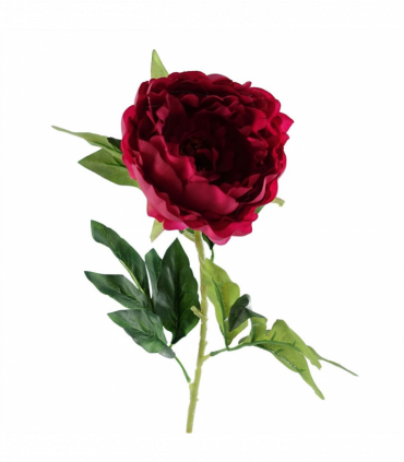 Pack of 6 x 80cm Artificial Dark Pink Peony Stem