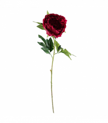 Pack of 6 x 80cm Artificial Dark Pink Peony Stem