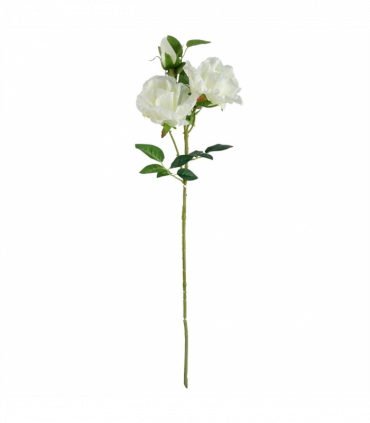 Pack of 6 x 80cm Artificial White Rose Stem - 18 flowers