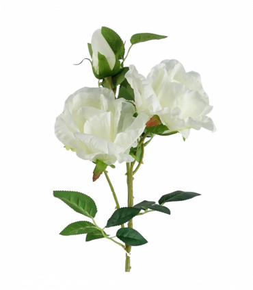 Pack of 6 x 80cm Artificial White Rose Stem - 18 flowers