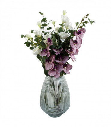 Pack of 6 x 80cm Artificial White Wild Rose Stem - 36 Flowers