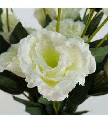 Pack of 6 x 80cm Artificial White Wild Rose Stem - 36 Flowers