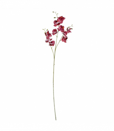 Pack of 6 x 80cm Dark Pink Artificial Mini Orchid Stem