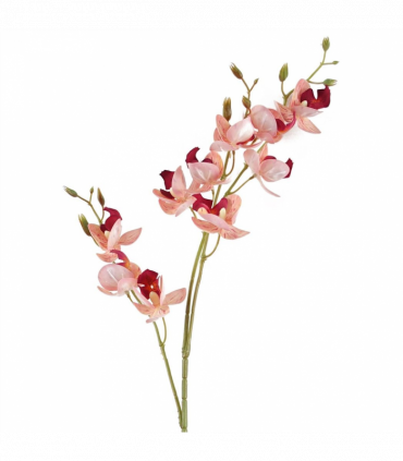Pack of 6 x 80cm Pink Artificial Mini Orchid Stem