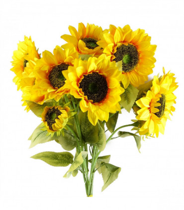 Pack of 6 x 88cm Yellow Artificial Sunflower - 18 heads