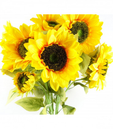 Pack of 6 x 88cm Yellow Artificial Sunflower - 18 heads