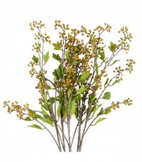 Pack of 6 x 90cm Artificial Yellow Berry Stem