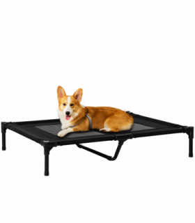 PawHut Large Pet Cot Portable Dog Cat Sleep Bed Elevated Camping Outdoor Black