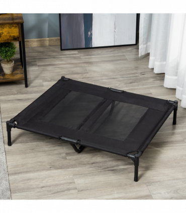 PawHut Large Pet Cot Portable Dog Cat Sleep Bed Elevated Camping Outdoor Black