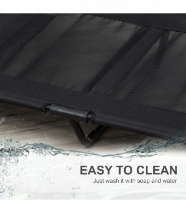 PawHut Large Pet Cot Portable Dog Cat Sleep Bed Elevated Camping Outdoor Black