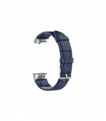 Real Leather Watch Band for Fitbit Charge 3 - Blue