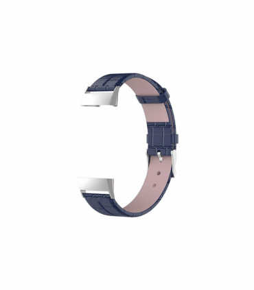 Real Leather Watch Band for Fitbit Charge 3 - Blue