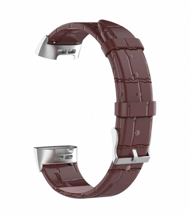 Real Leather Watch Band for Fitbit Charge 3 High Quality And Comfortable- Brown
