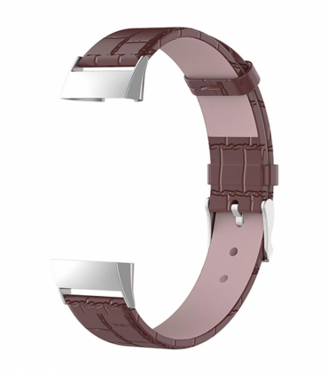Real Leather Watch Band for Fitbit Charge 3 High Quality And Comfortable- Brown