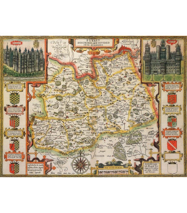 Surrey Historical Map 1000 Piece Jigsaw Puzzle (1610)