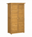 Wooden Garden Storage Shed Unit, 3-Tier Shelves Tool Cabinet Organizer