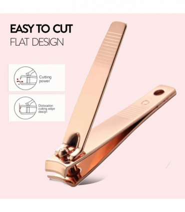 Envie Nail Clippers Stainless Steel Ergonomic Rose Gold Nail Cutter, Set of 3