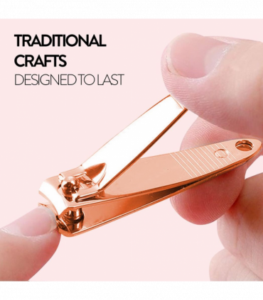 Envie Nail Clippers Stainless Steel Ergonomic Rose Gold Nail Cutter, Set of 3