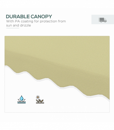 Outsunny 2.5m Square Cantilever Garden Parasol Umbrella with Cross Base, Beige