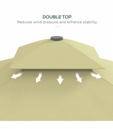 Outsunny 2.5m Square Cantilever Garden Parasol Umbrella with Cross Base, Beige