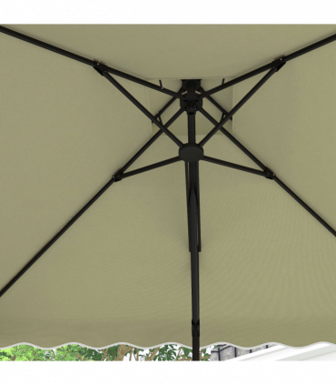 Outsunny 2.5m Square Cantilever Garden Parasol Umbrella with Cross Base, Beige