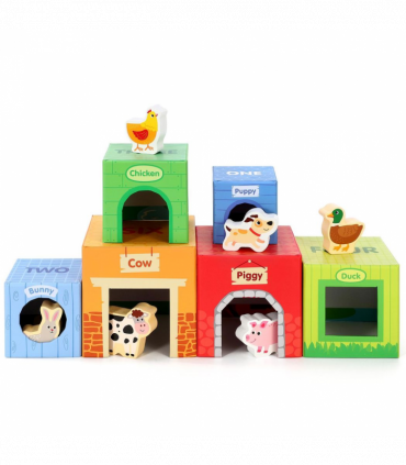 SOKA Stacking Cubes-6 Friends in Farm 0000269