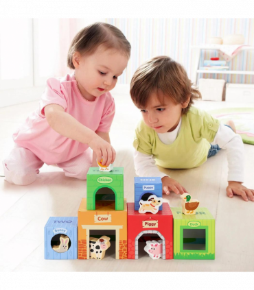 SOKA Stacking Cubes-6 Friends in Farm 0000269
