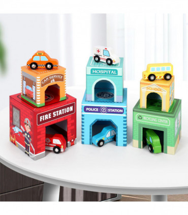 SOKA Stacking Cube with 6 Vehicles 0000464