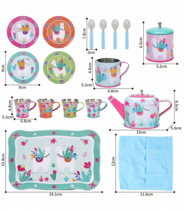 SOKA 18pc TIN TEA SET - LLAMA 0000352
