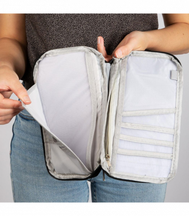 Travel Document and Passport Holders With a Zip-Up Design, Black