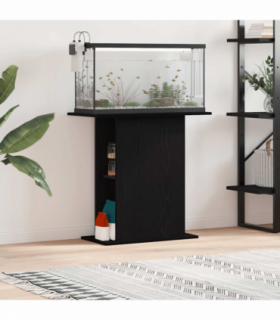 vidaXL Aquarium Stand Black Oak 75x36x72.5 cm Engineered Wood