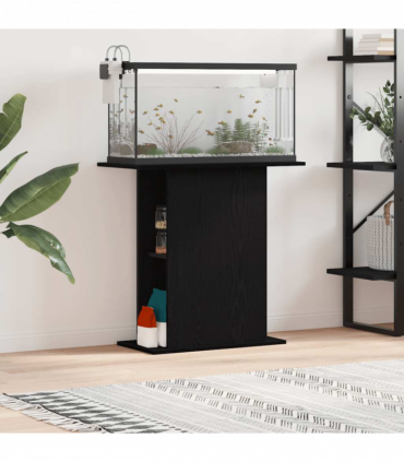 vidaXL Aquarium Stand Black Oak 75x36x72.5 cm Engineered Wood