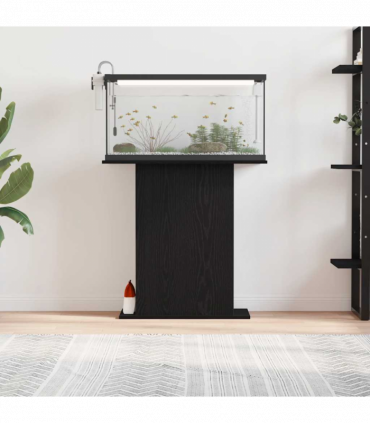 vidaXL Aquarium Stand Black Oak 75x36x72.5 cm Engineered Wood
