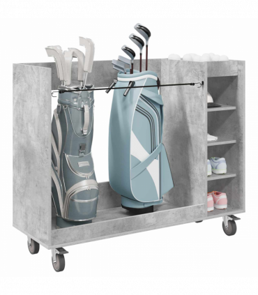 vidaXL Golf Cabinet with Wheel Plain Concrete Grey 120 x 45 x 98 cm