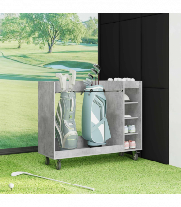 vidaXL Golf Cabinet with Wheel Plain Concrete Grey 120 x 45 x 98 cm