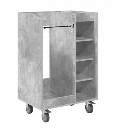 vidaXL Golf Cabinet with Wheel Plain Concrete Grey 65 x 45 x 98 cm