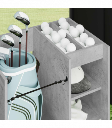vidaXL Golf Cabinet with Wheel Plain Concrete Grey 65 x 45 x 98 cm