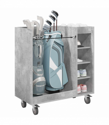 vidaXL Golf Cabinet with Wheel Plain Concrete Grey 90 x 45 x 98 cm