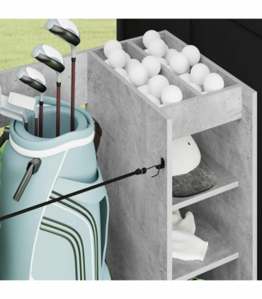 vidaXL Golf Cabinet with Wheel Plain Concrete Grey 90 x 45 x 98 cm