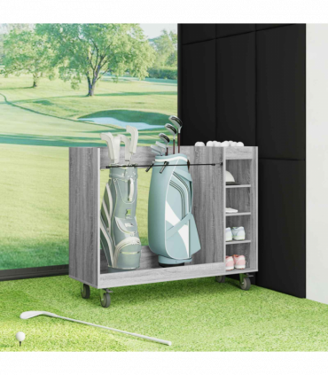 vidaXL Golf Cabinet with Wheel Plain Grey Sonoma 120 x 45 x 98 cm