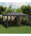 vidaXL Party Tent with 8 Mesh Sidewalls Anthracite 4x4 m HDPE