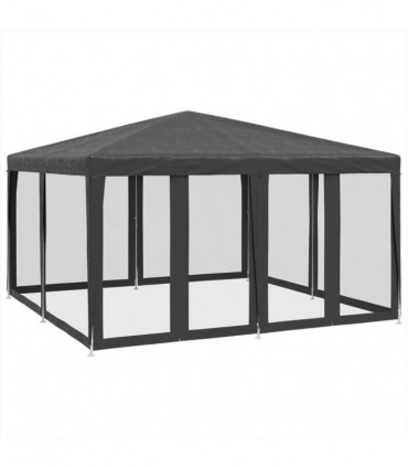 vidaXL Party Tent with 8 Mesh Sidewalls Anthracite 4x4 m HDPE