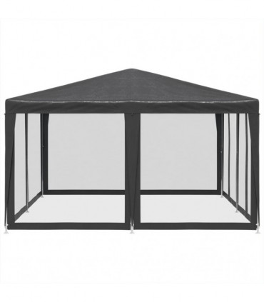 vidaXL Party Tent with 8 Mesh Sidewalls Anthracite 4x4 m HDPE