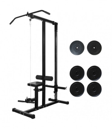 vidaXL Power Tower with Weight Plates 40 kg
