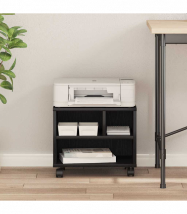 vidaXL Printer Stand Black Oak 41 x 32 x 33.5 cm Engineered wood