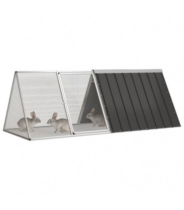 vidaXL Rabbit Cage Anthracite 201.5x80.5x71 cm Galvanised Steel
