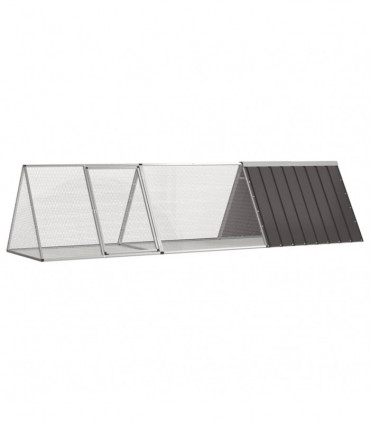 vidaXL Rabbit Cage Anthracite 302.5x80.5x71 cm Galvanised Steel