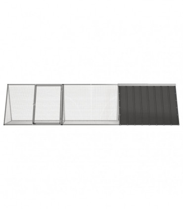 vidaXL Rabbit Cage Anthracite 302.5x80.5x71 cm Galvanised Steel