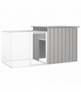 vidaXL Rabbit Cage Grey 200x91x100 cm Galvanised Steel